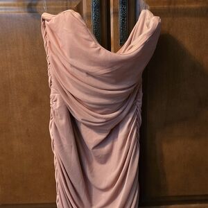Elegant Pink Draped Dress